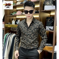 Guangzhou men's high-quality long-sleeved leaf-patterned shirt code 31097
