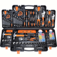 46pcs Multifunction Auto Repair Tool Set, Ratchet Wrench Tool Kit Including Sockets, 1/4" Drive, Chr