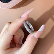 Hip Hop Ring Simple Micro-Set Three-Row Zircon Ring Hip Hop Jewelry Ladies European American Hip Hop