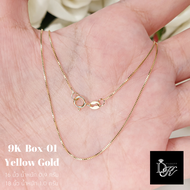 สร้อยคอทองคำแท้ อิตาลี​ 9K​ ลาย Box-01 Yellow gold ตอกโค้ด 375  ลายสวย พร้อม! กล่องของขวัญสุดหรู DK 