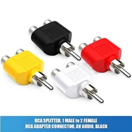 2 Cover RCA to 1 Jack RCA (Y RCA) Male To 2 Female RCA Y Splitter Audio Adapter