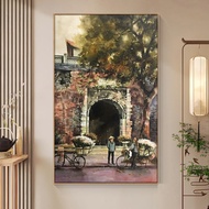 Tranh treo tường canvas Tranh Phố Cổ Hà Nội xưa .Tranh decor phòng khách phòng ngủ .Tranh canvas có