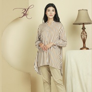 3H Daeva Tunik Wanita Lengan Panjang Katun Women Tunic Stylish Motif Garis-Garis MD.44