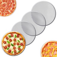 4 Keping Skrin Pizza Bulat 12 Inci, Jaring Pizza Aloi Aluminium untuk Ketuhar, Skrin Pembakar Gred M
