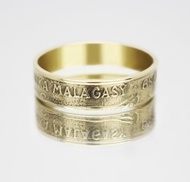 馬達加斯加硬幣戒指 10 法郎 1970-1989 男士硬幣戒指 女士硬幣戒指