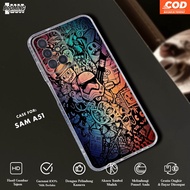 HP Samsung A51 Case Samsung A51 GRAFFITY Motif Case - Clear Case - Softcase ThickBENING - Casing Pre