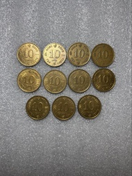 香港英女皇壹毫（1982-1992）年一套  可奉送紙夾或錢幣膠盒