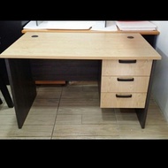KAYU =+=+=+] 120cm Work Desk Small Office Study Drawer Staff Oak Wooden WFH