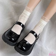 Becca-G0537 Japanese Cute Summer Lace Stockings Socks Middle Tube Women White