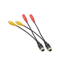 RCA+AV to M12 4 Pin Monitor Cable，4 Pin Male to RCA Female Adapter+DC Male Connector Monitor/Camera 
