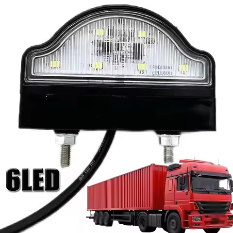 1Pc 12V/24V 6LED Number Plate Light E4 Standard For Trailer Campervan Caravan Universal Black Shell 