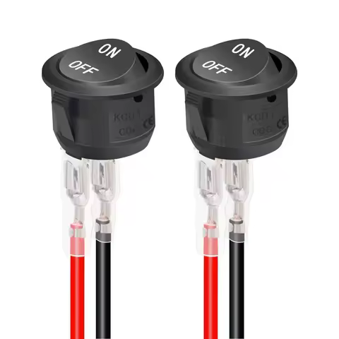 2PCS ON/OFF 20mm Round Switch 12 Volt 2 Pin Toggle Switch 12V Automotive Rocker Switch With Wire for