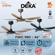 DEKA F5DC PRO 46" 20 SPEED 5 BLADE DC MOTOR CEILING FAN KIPAS SILING 风扇
