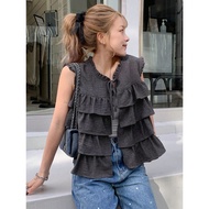 Fairy.store Aurora Top Sleeveless Vest With Layered Ruffles Ts2147