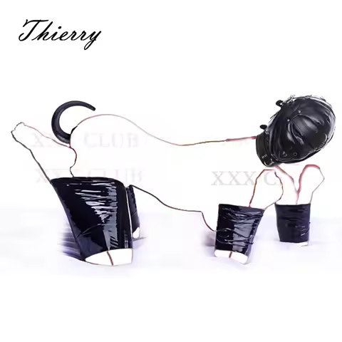 Thierry Bondage Set Dog Tail Anal Plug, Sensory Deprivation Hood, Non-sticky Tape, Adult Games Slave