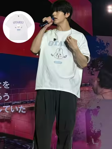 Summer Korean TXT SOOBIN The Same Kpop Short Sleeve T-Shirt Overszied Y2k Pure Cotton White Unisex T