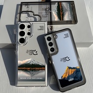 Samsung S26 Ultra S25 Ultra S25 FE S24 Ultra Beautiful Snowy Mountain Hard Transparent Space Case fo