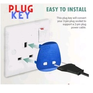 Contents 3 Pcs Convert 2 to 3 Hole Plug Key 13A Adapter Converts 2 to 3 Pin Electrical Plug