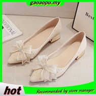 Size 33-46 Pointed soft-soled Shoes Rhinestone Pansy Shoes 2023 New All-match Plus Size Boat Shoes Wedding Shoes