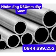 A6061 D60mm aluminum tube, 5mm (60/50mm) thick, 1m long