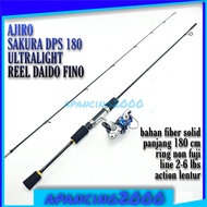 termurah satu set joran pancing fiber solid premium UL Ultralight lentur fiber solid ajiro sakura dps 165 180 198 joran satu set rell daido fino atau shimura shikari