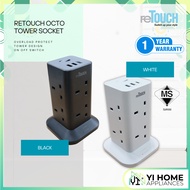 🔥SIRIM🔥 reTouch Octo Tower Socket with Surge Protection and Overload Protection Extension Socket SIR