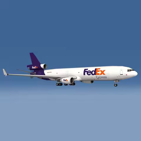 1:100 Fedex MD-11 Cargo Transporter Airplane Paper Model Assembled Simulation Ornaments Collection H