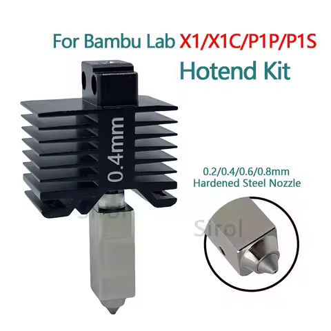 For Bambu Lab P1S Hotend Bambulab X1C Nozzle P1S P1P X1 Printhead Hardened Steel Integrated Design P