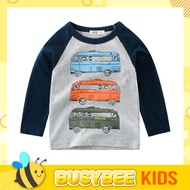 Kids Children T-shirt for 1-10 years old boys girls Long sleeve travel bus graphic printed / Baju kanak-kanak budak lelaki perempuan lengan panjang dengan cetakan grafik bas melancong