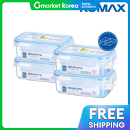 Komax Biokips Rectangular Airtight Container 450ml X 4 Kitchen Storage Solutions