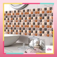 6PCS 3D Mosaic Waterproof Bathroom Kitchen Decoration PVC Tiles Decal Sticker Dinding Dapur Tandas