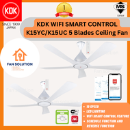 KDK K15YC /K15UC WIFI SMART CONTROL AND REMOTE CONTROL WITH/WITHOUT LED LIGHTING CEILING FAN. DC MOTOR (150CM/60"). SIRIM AND 1 YEAR GENERAL WARRANTY. (READY STOCK)