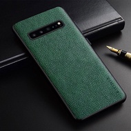 Ốp Cho Samsung Galaxy S10 Plus Lite S10e S10 5G Ốp Chất Liệu TPU Da PU + PC 2 In1 Phong Cách Doanh N