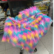 Colored Fur Table Rug - Collar Fur Rug - Rainbow Long Fur Rug