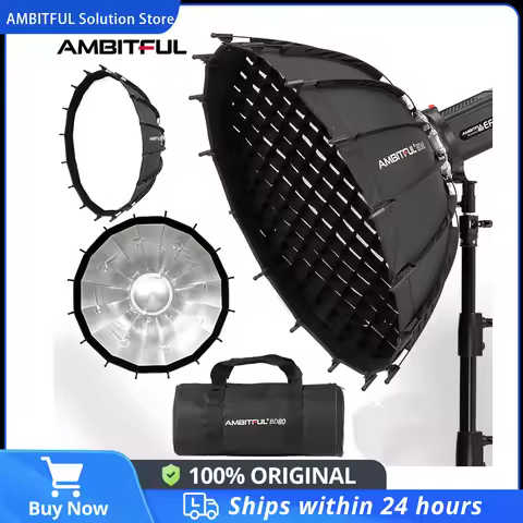 Ambitful 60/80cm 23.6'' Studio Silver Wide Angle Beauty Dish Honeycomb Grid Bowens Mount for Godox S