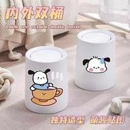 New Cute Pacha Dog ins Trash Can Flip Paper Basket with Lid Living Room with Lid Indoor Trash Can in
