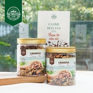 Combo 2 Granola Dưỡng Nhan sấy mật ong không đường kèm Cà phê sữa hòa tan Tây Nguyên Food - Việt Nam