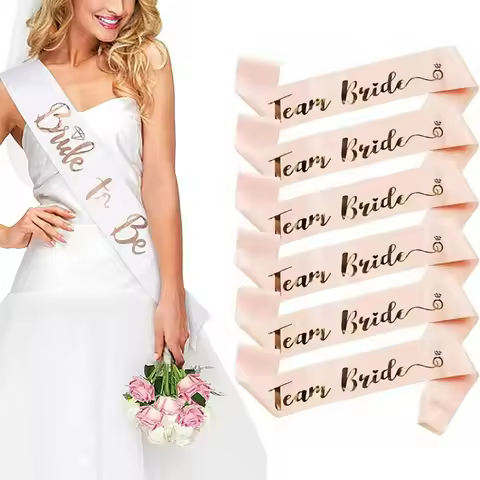 Team Bride Sash 6 Team Bride Sashes + 1 Bride to Be Sash Bridesmaids Bridal Shower Decoration for Ba