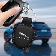 1pcs Leather Car Key Buckle Car Alloy Rings Key Pendant for Jaguar XF XE XJ F-Pace X-Type S-Type F-T