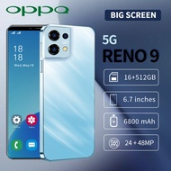 โทรศัพท์มือถือ OPPQ Reno 9 เครื่องใหม่ smartphones 4G/5G หน้าจอ6.7-inch（RAM16GB+ROM512GB）โทรศัพท์บางๆ มือถือทำงานได้เร็ว กล้อง HD ปลดล็อคด้วยใบหน้า ระบบนำทาง GPS มีเมนูภาษาไทย รองรับแอปธนาคารได้ ใส่ได้2ซิม เอฟเฟคโทรดี โทรศัพท์ราคาถูกๆ ส่วนลดใหญ่