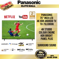 PANASONIC TH-75LX800K 50 INCH LED 4K HDR SMART  ANDROID NETFLIX YOUTUBE CHROME CAST BLUETOOTH TV TH-75LX800K