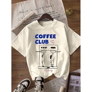 2026休闲日常Women Casual Funny "Coffee Club" Graphic Round NeckCOD K9YA