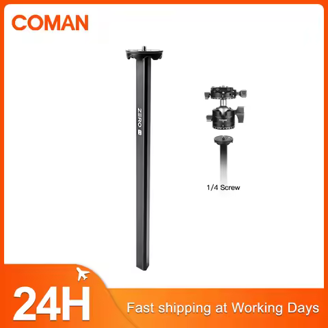 COMAN Zero Tripod Center Column 1/4" Screw Professional Center Column Monopod Tripod Extension Rod F