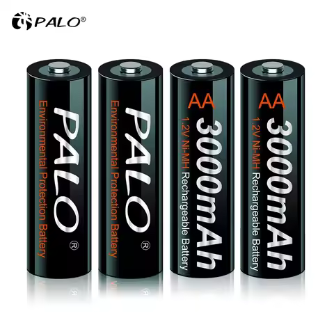 PALO 100% original AA Battery 3000mah 1.2V AA NI-MH Rechargeable Battery Pre-charged 2A Batteries fo
