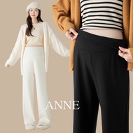 ANNE|Belly Lift Soft Pants Drape Wide-Leg Maternity [AP60330] Trousers Belly Casual Knitted
