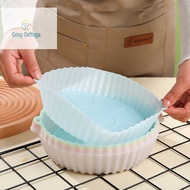 【Cozy Cottage】 20cm Air Fryers Oven Baking Tray Fried Pizza Chicken Basket Mat AirFryer Silicone Pot Round Replacemen Grill Pan Accessories mới