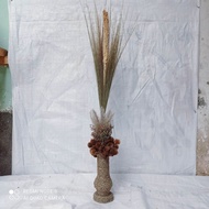 Bunga Rustic + Pot / Vas Bunga | Paket hemat dekorasi rustic bunga kering | Dried flowers decoration