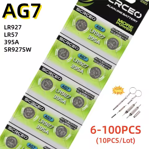 6-100PCS AG7 SR927SW 395 Button Cell Battery LR927 LR57 SR927W 399 395A Alkaline Batteries