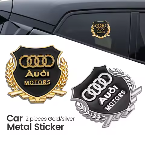 3D Meta Car Sticker Auto Door Shield Emblem Car Body Badge Sticker For AUDI S RS A3 A4 B8 8P 8V A6 C