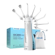 ORACURA® OC200 Dental PRO Smart Plus Water Flosser® White, 8 Nozzle Tips, 2 Year Warranty, Portable